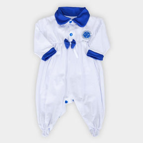Saída de Maternidade Infantil Cruzeiro Menina - Azul+Branco