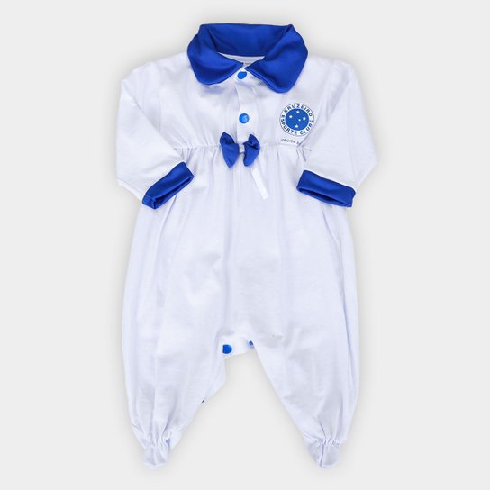 Saída de Maternidade Infantil Cruzeiro Menina - Azul+Branco